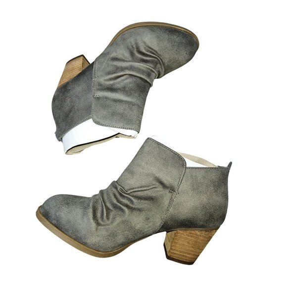 Stitch Fix Report Footwear Clarice Heeled Bootie Grey Size 6 Wide Faux Suede - Picture 1 of 12